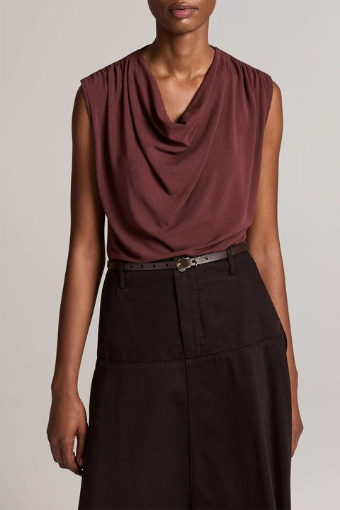 Topp - Draped Cowl Black Rose