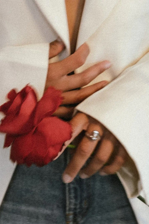 Ring - Rose Ring Slim Silver