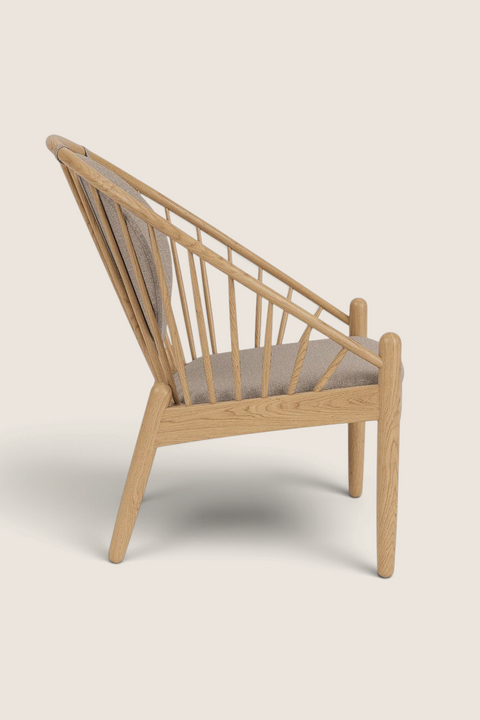Lenestol - J166 Lakkert Eik/MLF61 Beige