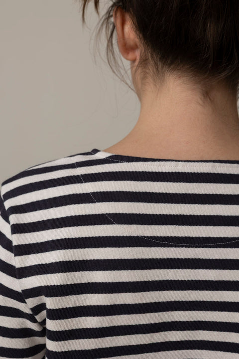 Genser - Chef Stripe Jersey Tee Slate/Vintage White