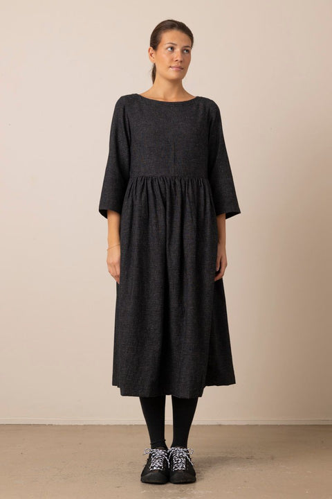 Kjole - Freya Cotton Cashmere Black/Ecru