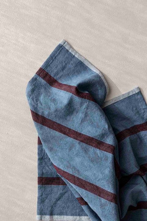 Kjøkkenhåndkle | Hale Tea 50x70cm Faded Blue/Burgundy