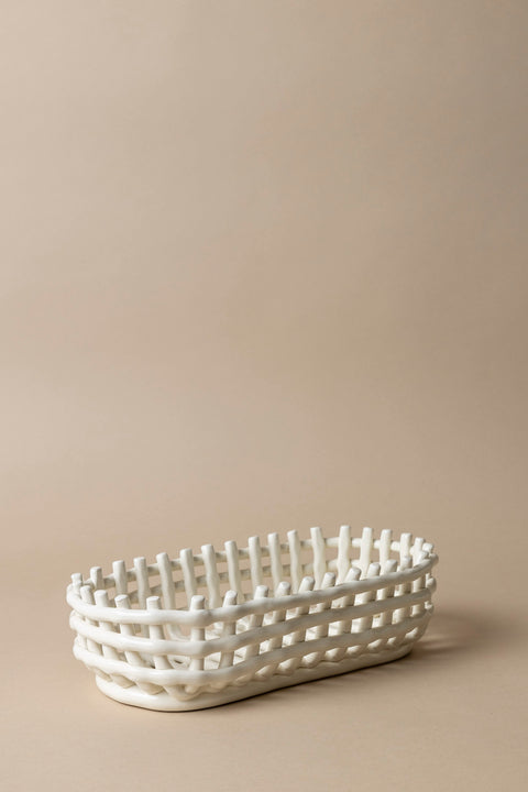 Brødkurv -  Ceramic Basket Off-White