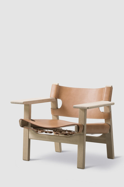 Loungestol - Spanish Chair 2226 Såpet Eik/Natur Lær