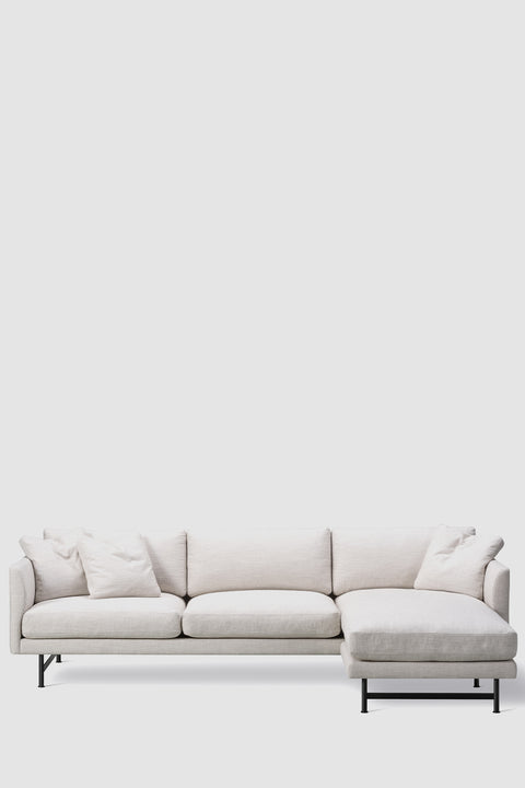 Sofa | Calmo 3-seter m/Sjeselong 80cm Model 5625 Sunniva 717 Sort Metall