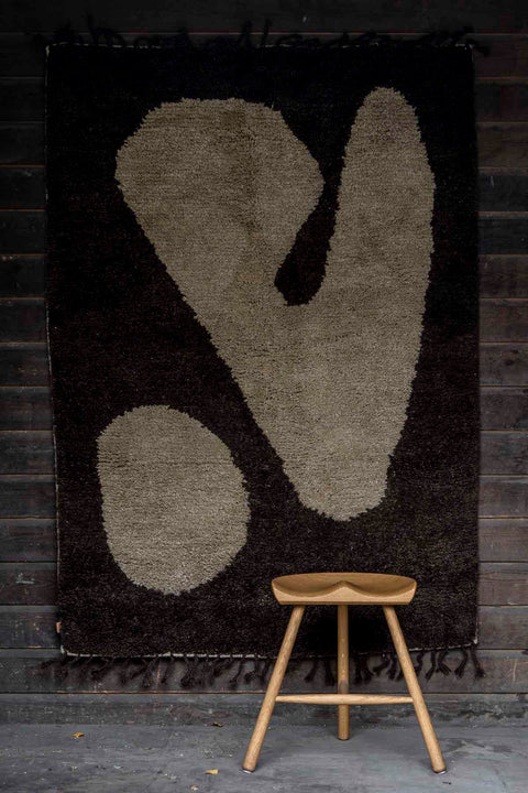Gulvteppe - Abstract Rug Large Brown/Off-white