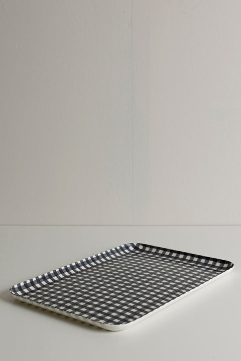 Serveringsbrett - L Navy/White Checks