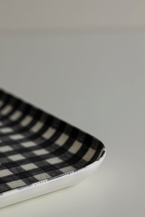 Serveringsbrett - L Navy/White Checks