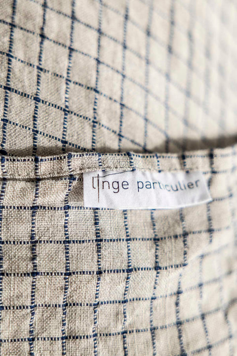 Putetrekk - 50x50cm Flax/Blue Checks