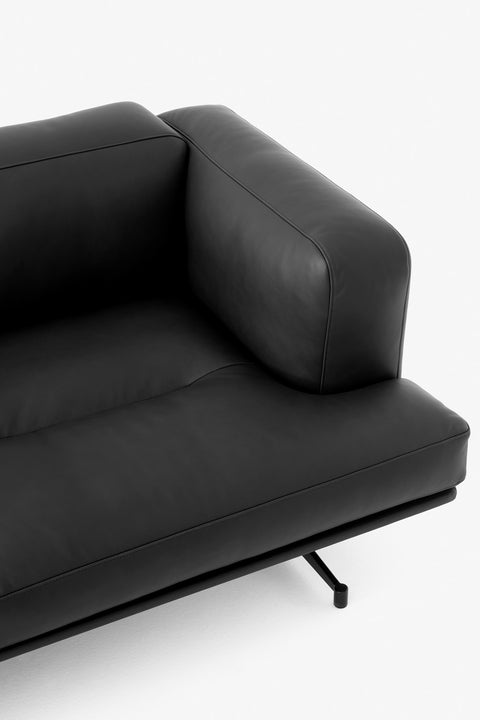 Sofa - Inland AV22, Noble Aniline Leather Black/Warm Black base