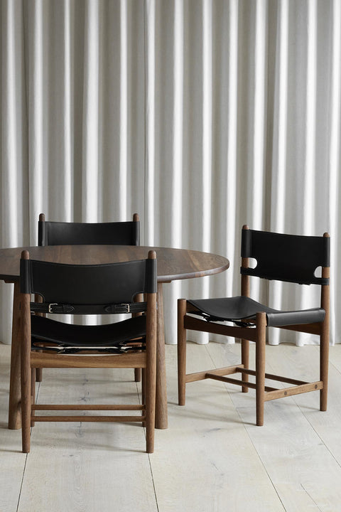Spisestuestol | Spanish Dining Chair 3237 u/Arml. Oljet Eik / Sort Lær