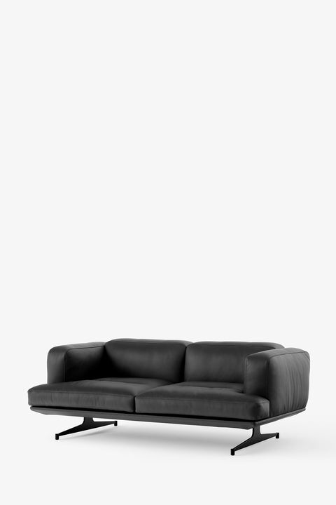 Sofa - Inland AV22, Noble Aniline Leather Black/Warm Black base