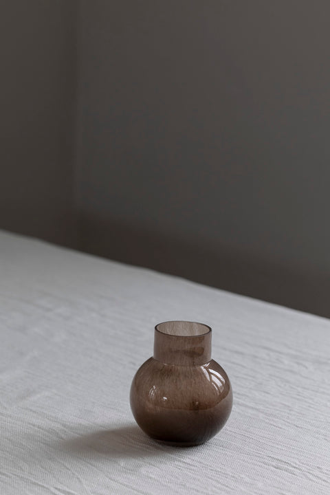 Vase | Glass H10cm Brun