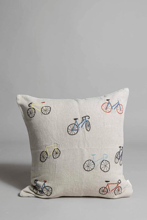 Putetrekk | Bicycles Embroidered 48x48cm