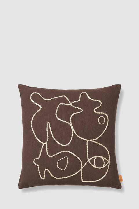Putetrekk - Figure Cushion Cover 50x50cm Coffee/Sand