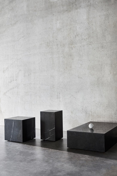 Sidebord | Plinth Tall 30x30xh51cm Black Marble