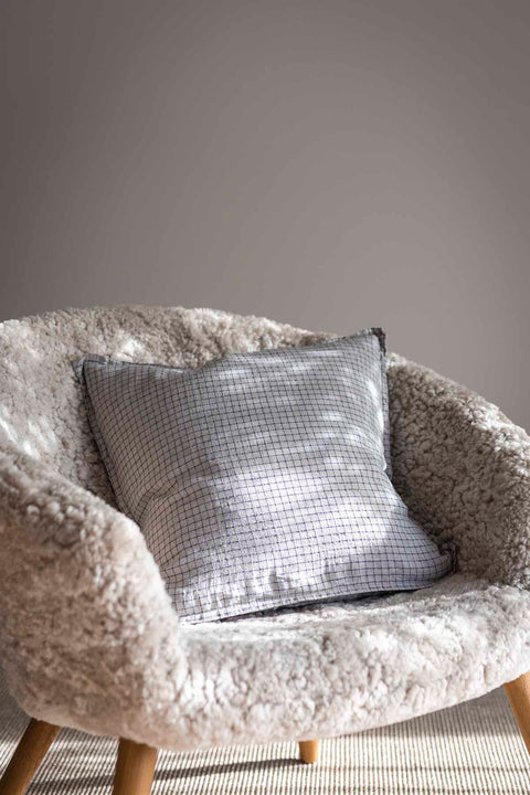 Putetrekk - 50x50cm Flax/Blue Checks