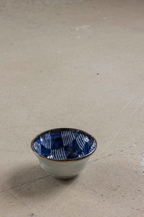Skål | Japansk Keramikk Dia: 11cm Blue Motif 3