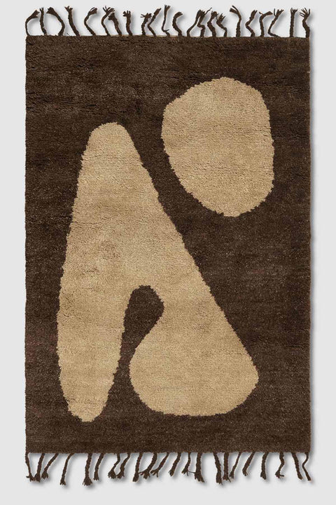 Gulvteppe - Abstract Rug Large Brown/Off-white