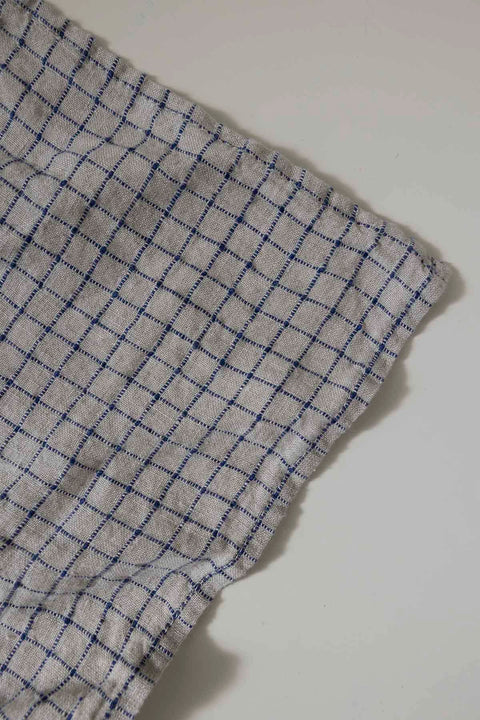 Putetrekk - 50x50cm Flax/Blue Checks