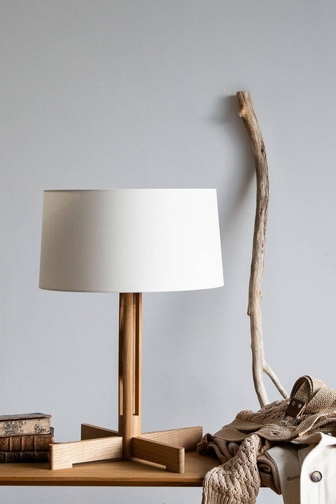 Bordlampe | Fad H61cm Natural Oak/Linen