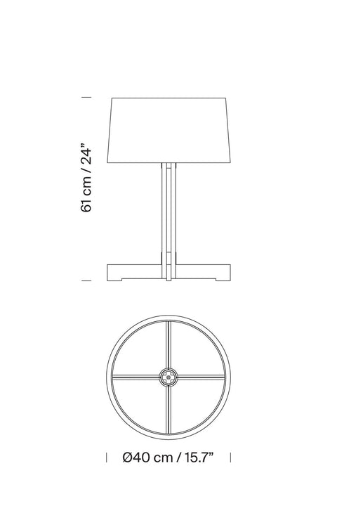 Bordlampe - Fad H61cm Natural Oak/Linen