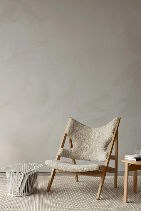 Lenestol | Knitting Lounge Chair, Natural Oak, Sheepskin Natur