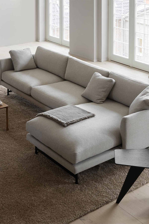 Sofa | Calmo 3-seter m/Sjeselong 95cm Model 5655 Sunniva 717 Lakkert Eik