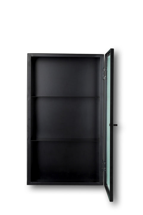 Veggskap | Haze Wall Cabinet Reeded Glass Black