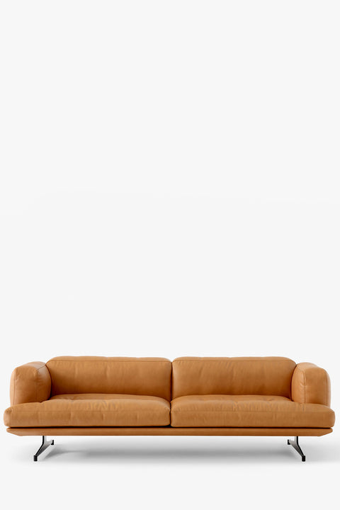 Sofa - Inland AV23, Noble Aniline Leather Cognac/Warm Black base