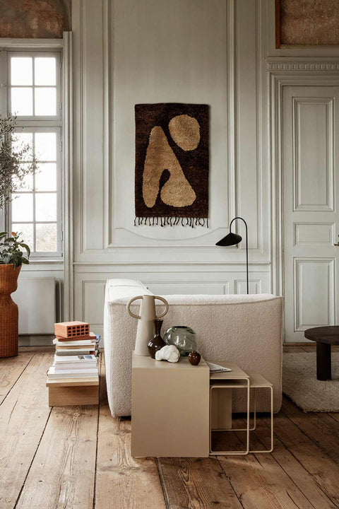 Veggteppe | Abstract Rug 80x120cm Brown/Off-white