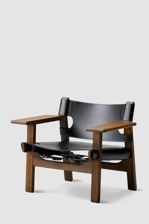 Loungestol - Spanish Chair 2226 Røkt/Oljet Eik/Sort Lær