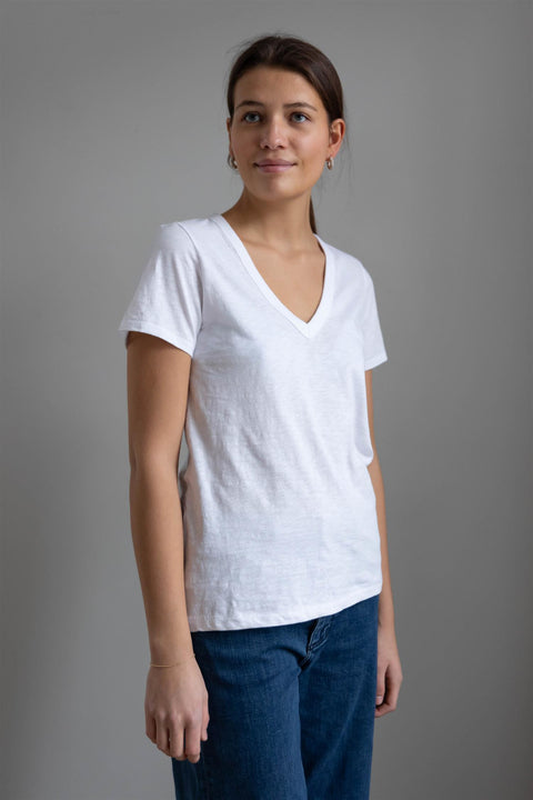 T-Skjorte | The Slub Vee Bright White