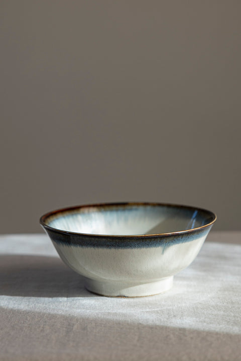 Bolle - Japansk Keramikk Dia21xH8,5cm Hvit M/Blå Kant