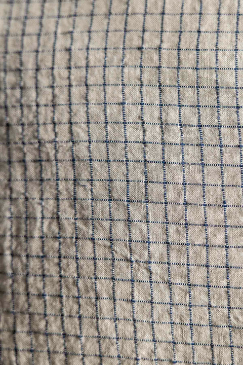 Putetrekk - 50x50cm Flax/Blue Checks