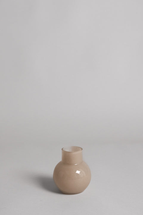 Vase - Glass H14cm Beige